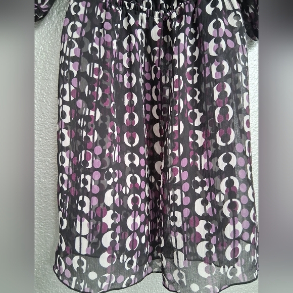 BCX Black & Purple Empire Waist Top. Size M - Picture 12 of 13